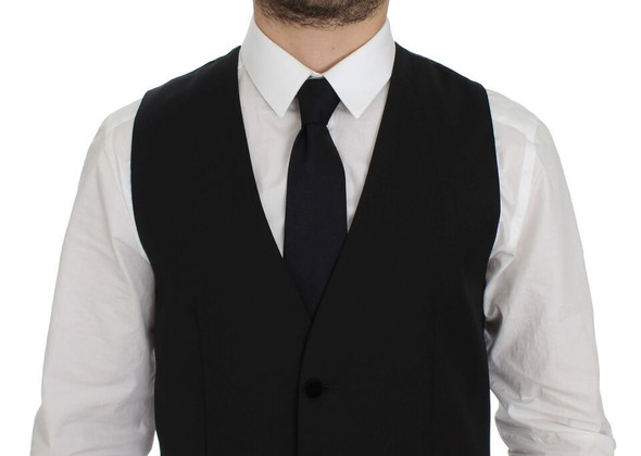 Dolce & Gabbana Black Wool Formal Dress Vest Gilet Weste Dolce & Gabbana Black Wool Formal Dress Vest Gilet Weste