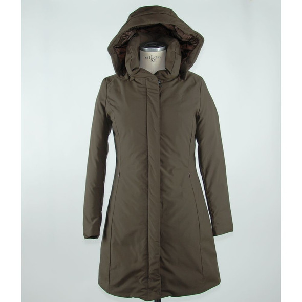Elegant Brown Polygon Jacket with Hood Elegant Brown Polygon Jacket with Hood
