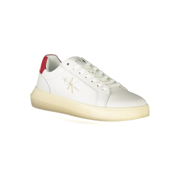 White Polyester Sneaker CA-29636 White Polyester Sneaker CA-29636