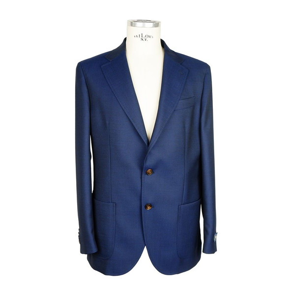 Emilio Romanelli Blue Wool Men's Blazer EM-6561 Emilio Romanelli Blue Wool Men's Blazer EM-6561
