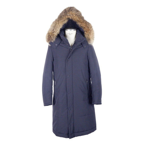 Made in Italy Blue Wool Men's Raincoat Made in Italy Blue Wool Men's Raincoat