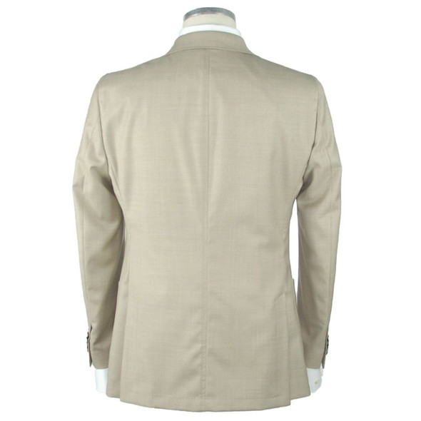 Emilio Romanelli Beige Wool Men's Blazer EM-988 Emilio Romanelli Beige Wool Men's Blazer EM-988