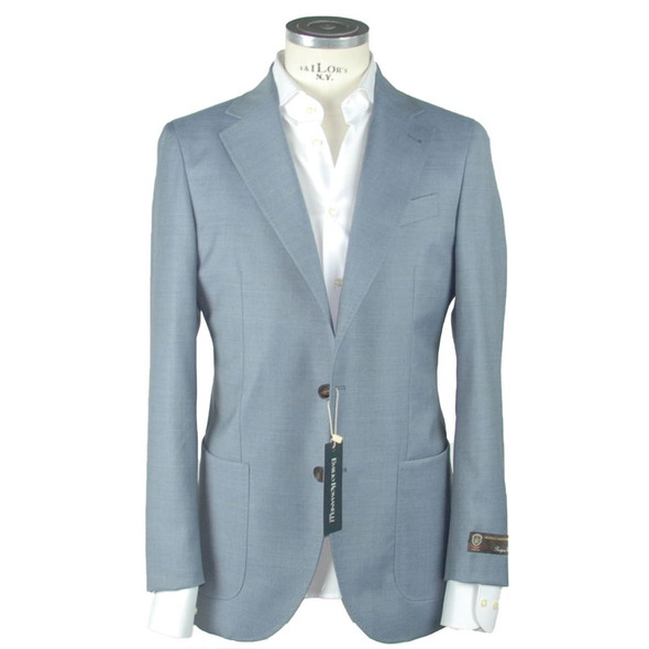 Emilio Romanelli Light Blue Wool Men's Blazer Emilio Romanelli Light Blue Wool Men's Blazer