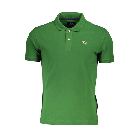 Sleek Green Slim Fit Polo with Contrast Detail Sleek Green Slim Fit Polo with Contrast Detail