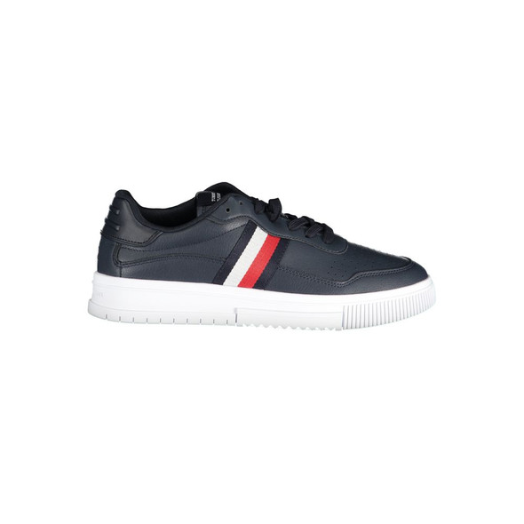 Tommy Hilfiger Blue Leather Men Sneaker TO-37378 Tommy Hilfiger Blue Leather Men Sneaker TO-37378