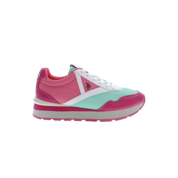 Pink Polyester Women Sneaker US-37514 Pink Polyester Women Sneaker US-37514