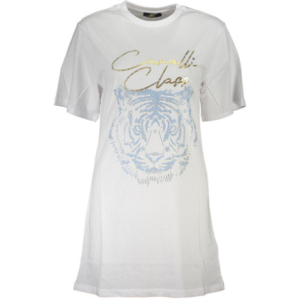 Cavalli Class White Cotton Women Top CA-37595 Cavalli Class White Cotton Women Top CA-37595