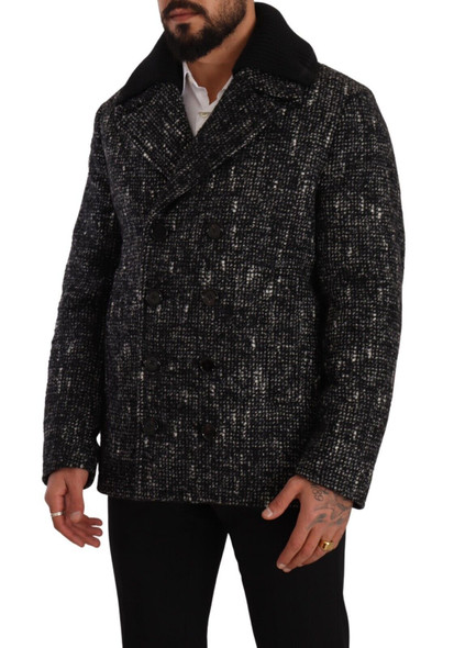 Dolce & Gabbana Black Wool Double Breasted Coat Men Jacket Dolce & Gabbana Black Wool Double Breasted Coat Men Jacket