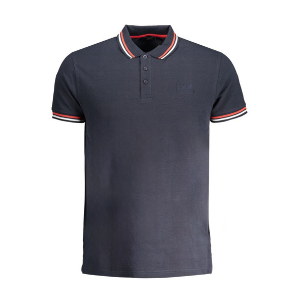 Cavalli Class Blue Cotton Polo Shirt CA-30281 Cavalli Class Blue Cotton Polo Shirt CA-30281
