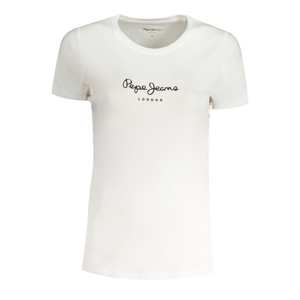Pepe Jeans White Cotton Tops & T-Shirt PE-31354 Pepe Jeans White Cotton Tops & T-Shirt PE-31354