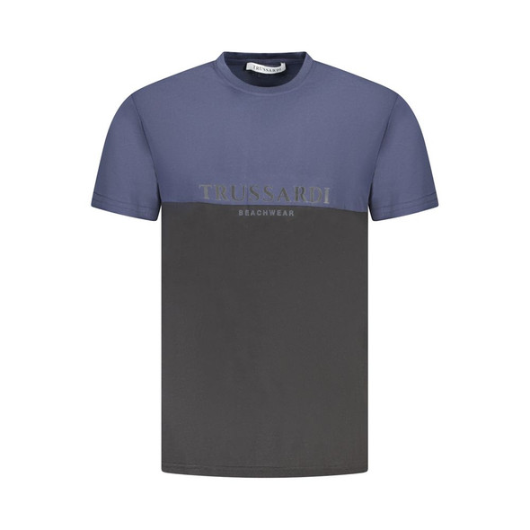 Trussardi Blue Cotton Men T-Shirt Trussardi Blue Cotton Men T-Shirt
