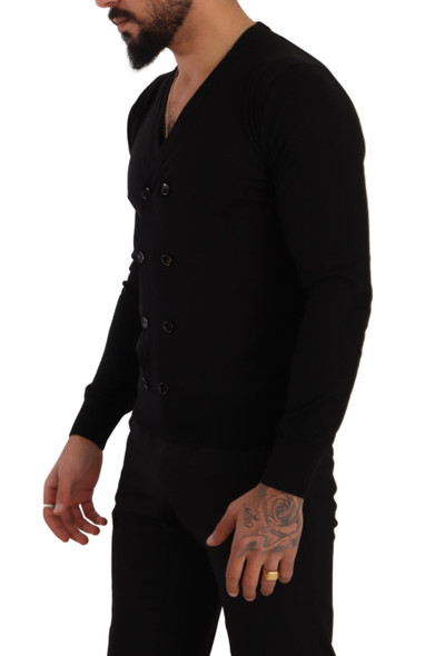 Dolce & Gabbana Black Cashmere Button Down Cardigan Sweater Dolce & Gabbana Black Cashmere Button Down Cardigan Sweater