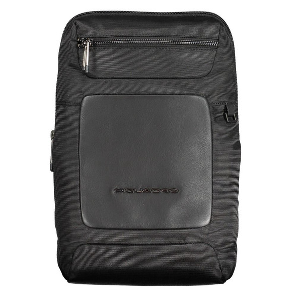 Black Recycled Polyethylene Men Shoulder Bag Black Recycled Polyethylene Men Shoulder Bag