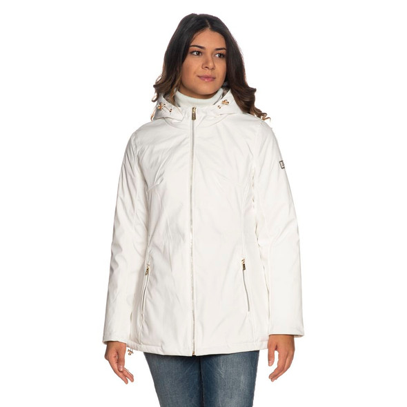 White Polyester Women's Jacket White Polyester Women's Jacket