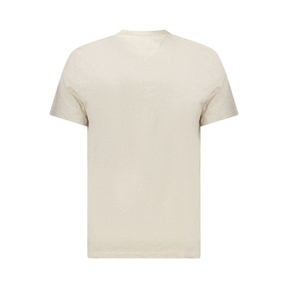 Tommy Hilfiger Beige Cotton Men T-Shirt TO-39305 Tommy Hilfiger Beige Cotton Men T-Shirt TO-39305