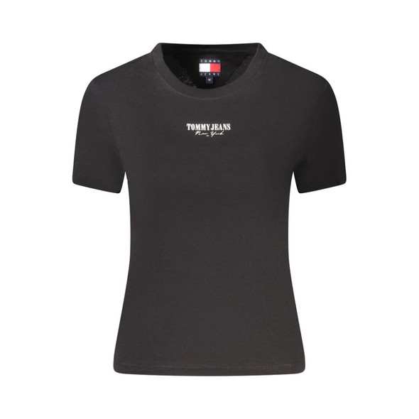 Black Cotton Women T-Shirt TO-39308 Black Cotton Women T-Shirt TO-39308