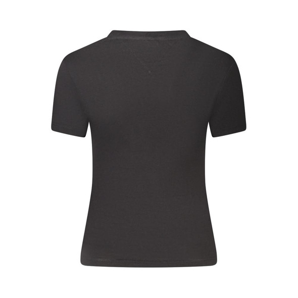 Black Cotton Women T-Shirt TO-39308 Black Cotton Women T-Shirt TO-39308
