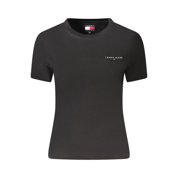 Black Cotton Women T-Shirt TO-39321 Black Cotton Women T-Shirt TO-39321