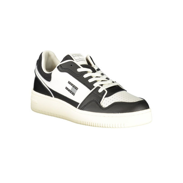 Tommy Hilfiger Black Leather Men Sneaker TO-39378 Tommy Hilfiger Black Leather Men Sneaker TO-39378