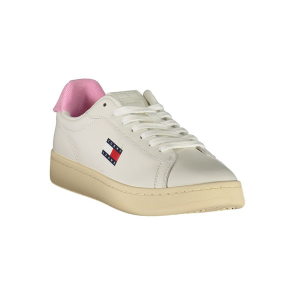 Tommy Hilfiger White Leather Women Sneaker TO-39407 Tommy Hilfiger White Leather Women Sneaker TO-39407