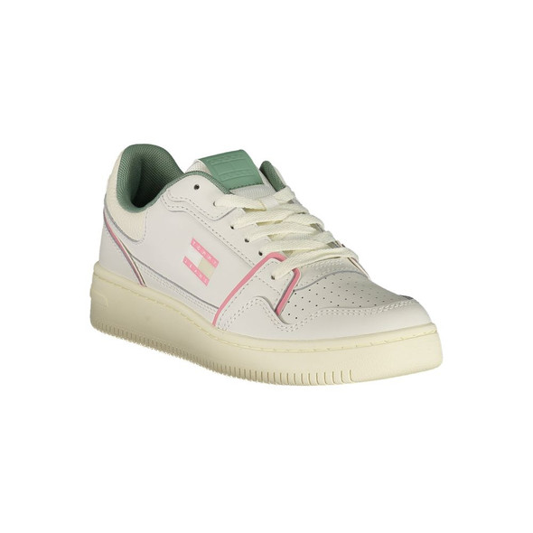 Tommy Hilfiger White Leather Women Sneaker TO-39414 Tommy Hilfiger White Leather Women Sneaker TO-39414