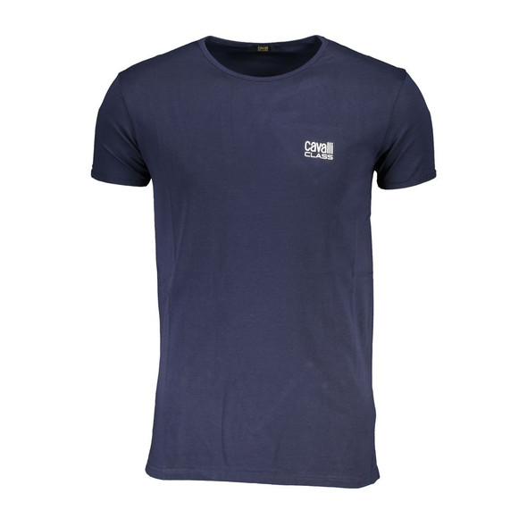 Cavalli Class Blue Cotton T-Shirt CA-26553 Cavalli Class Blue Cotton T-Shirt CA-26553
