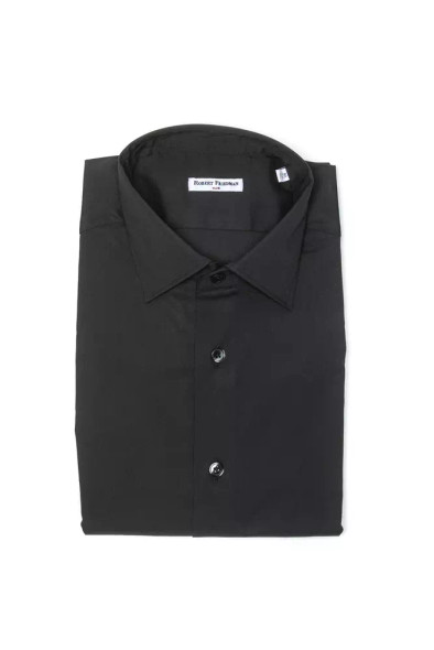 Robert Friedman Gray Cotton Men Shirt Robert Friedman Gray Cotton Men Shirt