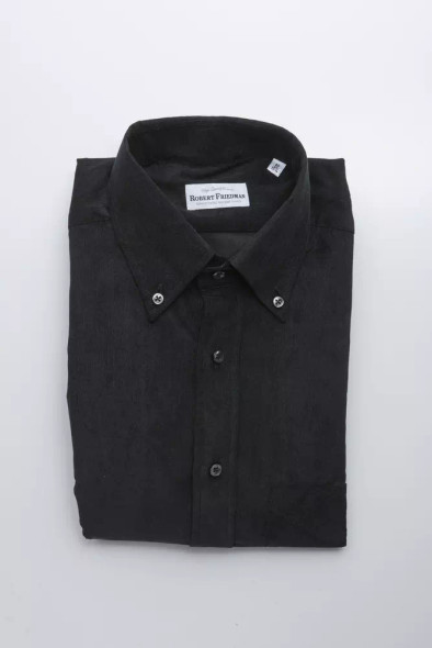Black Cotton Men's Shirt RO-20446 Black Cotton Men's Shirt RO-20446