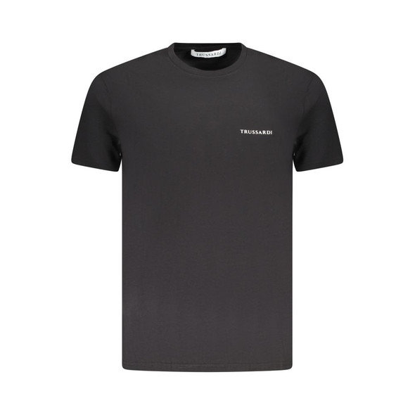 Trussardi Black Cotton Men T-Shirt TR-36621 Trussardi Black Cotton Men T-Shirt TR-36621