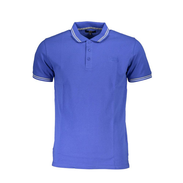 Cavalli Class Blue Cotton Men Polo Shirt CA-37651 Cavalli Class Blue Cotton Men Polo Shirt CA-37651