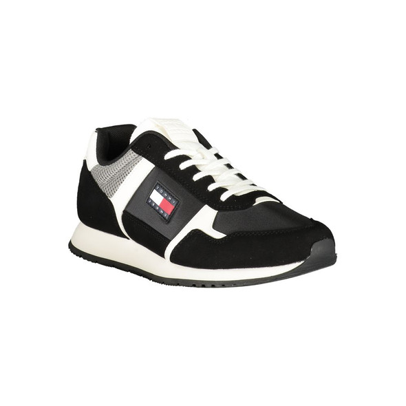 Tommy Hilfiger Black Polyester Men Sneaker Tommy Hilfiger Black Polyester Men Sneaker