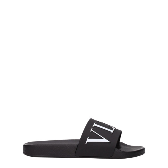 Valentino Garavani Black Cotton Slippers Sandals Valentino Garavani Black Cotton Slippers Sandals