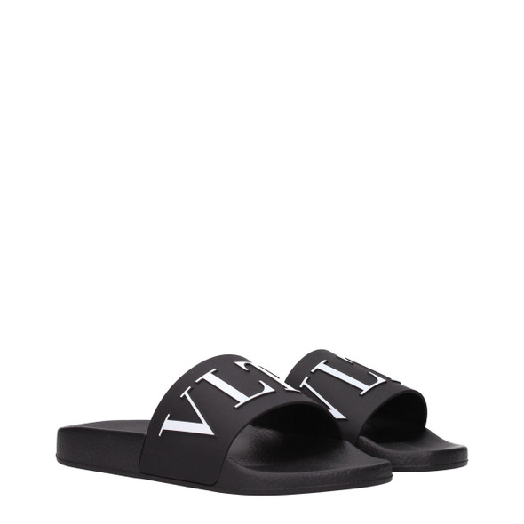 Valentino Garavani Black Cotton Slippers Sandals Valentino Garavani Black Cotton Slippers Sandals