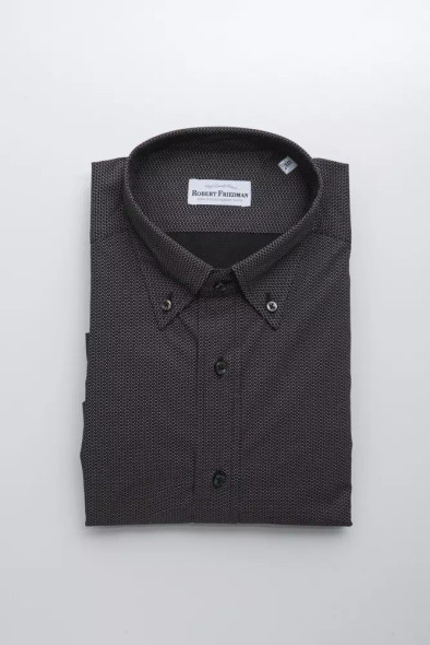 Black Cotton Men's Shirt RO-20459 Black Cotton Men's Shirt RO-20459