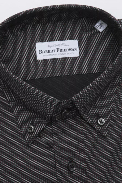 Robert Friedman Black Cotton Men's Shirt RO-20459 Robert Friedman Black Cotton Men's Shirt RO-20459
