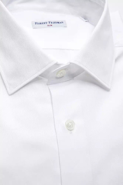 Robert Friedman White Cotton Men's Shirt Robert Friedman White Cotton Men's Shirt