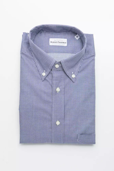 Robert Friedman Blue Cotton Men Shirt RO-20463 Robert Friedman Blue Cotton Men Shirt RO-20463
