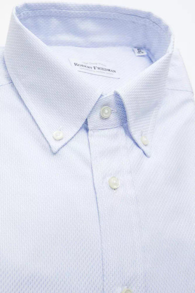 Robert Friedman Light Blue Cotton Men Shirt RO-20466 Robert Friedman Light Blue Cotton Men Shirt RO-20466