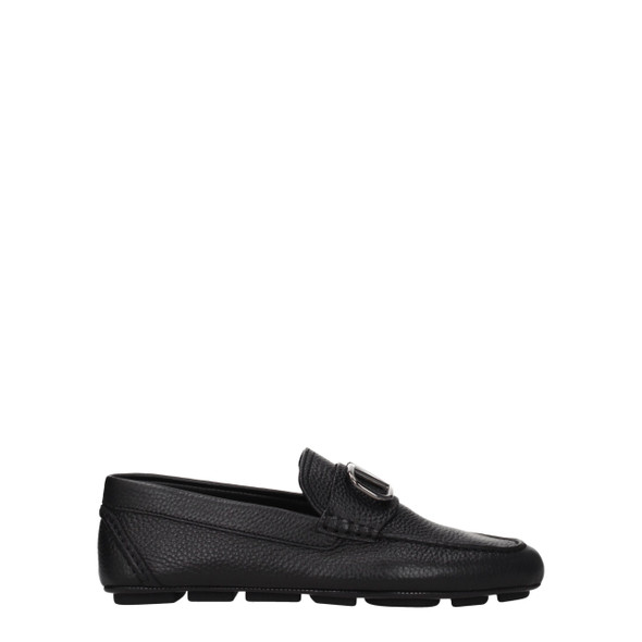 Valentino Garavani Black Leather Slip-On Loafers Valentino Garavani Black Leather Slip-On Loafers
