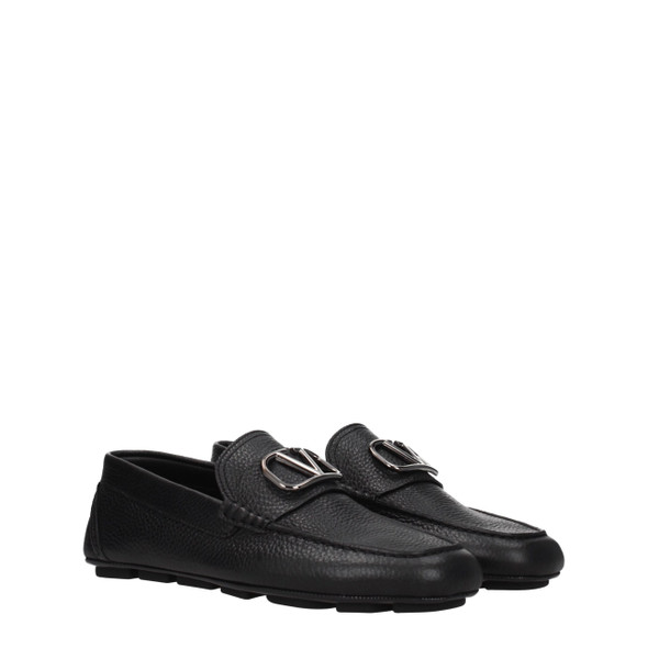 Valentino Garavani Black Leather Slip-On Loafers Valentino Garavani Black Leather Slip-On Loafers