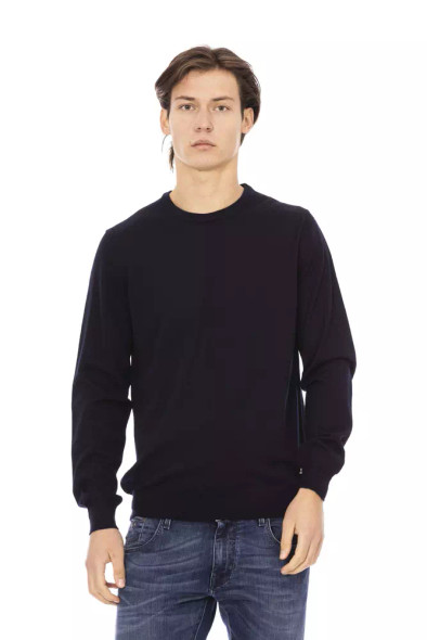 Baldinini Trend Blue Fabric Men Sweater Baldinini Trend Blue Fabric Men Sweater