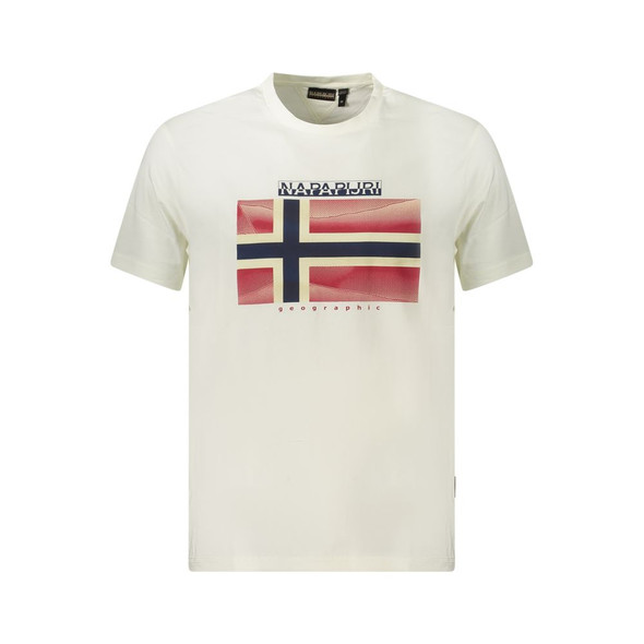 Napapijri White Cotton Men T-Shirt NA-35885 Napapijri White Cotton Men T-Shirt NA-35885