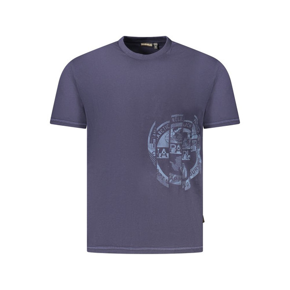 Napapijri Blue Cotton Men T-Shirt NA-35888 Napapijri Blue Cotton Men T-Shirt NA-35888