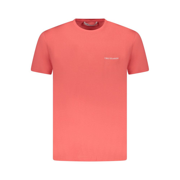 Trussardi Pink Cotton Men T-Shirt Trussardi Pink Cotton Men T-Shirt