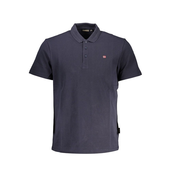 Napapijri Blue Cotton Men Polo Shirt NA-37470 Napapijri Blue Cotton Men Polo Shirt NA-37470