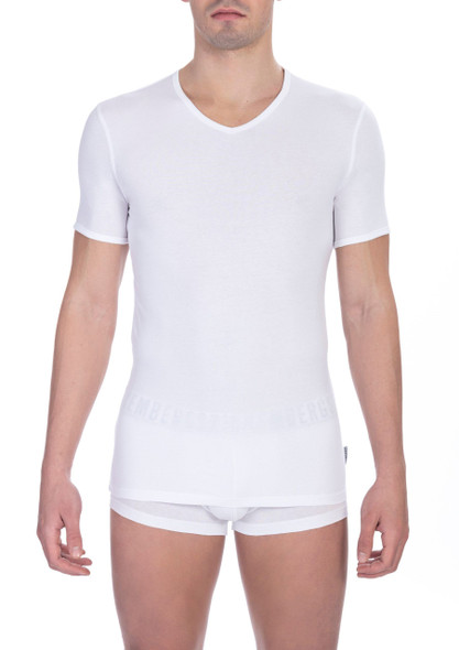 White Cotton Men's V-Neck T-Shirt White Cotton Men's V-Neck T-Shirt