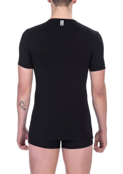 Bikkembergs Black Cotton Men T-Shirt BI-22364 Bikkembergs Black Cotton Men T-Shirt BI-22364