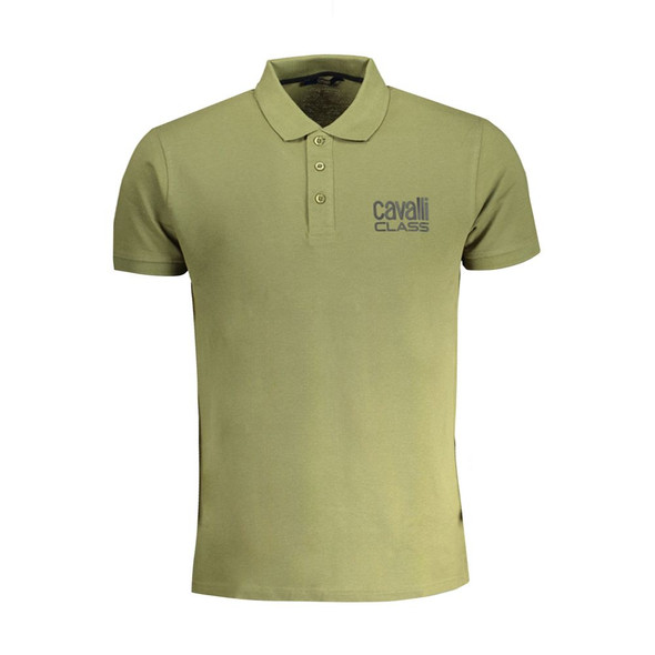 Cavalli Class Green Cotton Polo Shirt CA-30267 Cavalli Class Green Cotton Polo Shirt CA-30267