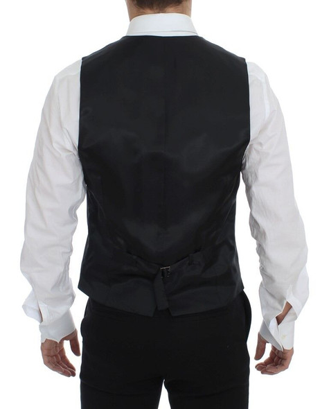 Gray Striped Wool Single Breasted Vest GSS12004 Gray Striped Wool Single Breasted Vest GSS12004