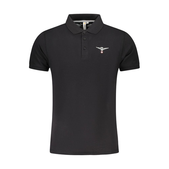 Accademia Militare Black Cotton Polo Shirt AC-36531 Accademia Militare Black Cotton Polo Shirt AC-36531